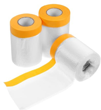 Veemoon 3 Rollos Película Protectora Contra El Polvo Película De Pintura Automotor Protección Película (s Cubrir Grifo Película De Enmascarar Preencintada Transparente Educación Física