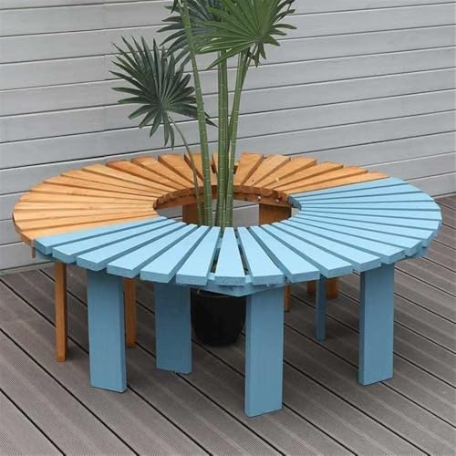 Set di 2 panchine curve per albero, panchine da esterno senza schienale per giardino, balcone, piscina e cortile, design avvolgente per alberi, portico anteriore e posti a sedere al parco