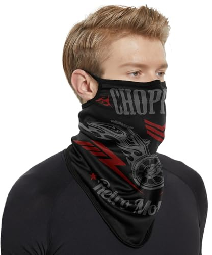 2XK-NOV Tour de Cou Hiver pour Homme et Femme, Cache-Cou Élastique Coupe-Vent, Masque Suspendu aux Oreilles, Écharpe à Bouclepour Le Ski, Vélo, Moto, Chasse (Moto)