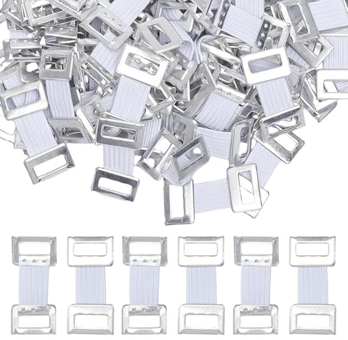 KQDRAVINE 100 Piezas de Clips de Vendaje Elástico, Venda Elastica, Clip de Vendaje de Metal Elástico, Fixation Bandage, Tira Nodoas Vendajes de Compresión, Vendajes de Crepé, Hebilla de Aluminio