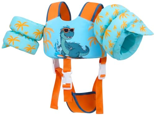 Gogokids Kinder Schwimmweste mit Auftriebs Armbändern, Schwimmhilfe für Kleinkinder mit Verstellbaren Trägern (11-30kg, 1-6 Jahre) | EN13138-1 Zertifiziert für Schwimmunterricht | Für Pool & Strand
