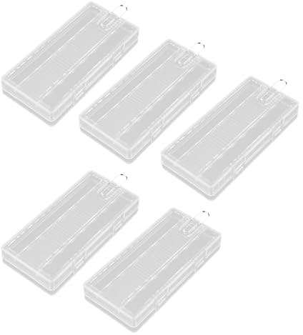 DIYEAH Scatola Porta Batterie Aa in Plastica Trasparente 5 Pezzi 5 Scomparti Porta 8 Batterie Custodia Portatile Versatile per Casa e Viaggi