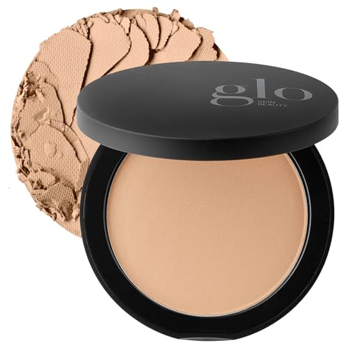 Glo Skin Beauty Pressed Base Powder Foundation, Honey Light – Buildable Sheer to Full Coverage, Long Wear Face Powder Compact, Pressed Powder Makeup for Smooth, Semi-Matte Finish