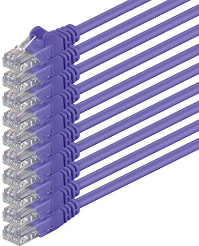 1aTTack.de 10x 0,25m Câble Réseau Cat6 Cat 6 - RJ45 Ethernet LAN DSL Routeur Modem - Violet
