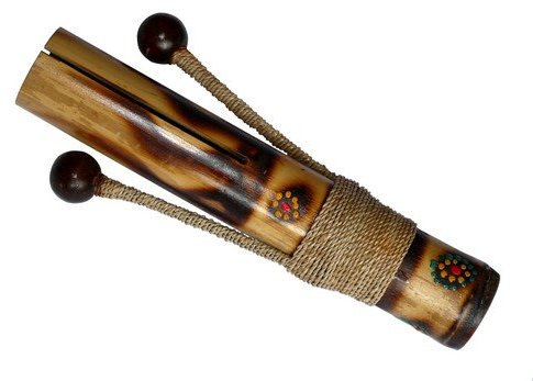 Wogeka - Tok-Tok Klapper - handgemachte Rassel aus Bambus als Musikinstrument Maraca Mus101