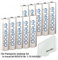 12er Panasonic Eneloop AA, Mignon Akkus, neueste Generation, max. 2000mAh, 2100 Ladezyklen mit AccuCell BOX10 Aktion 10+2 Gratis !
