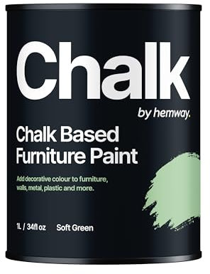 Hemway - Chalk Based Furniture Paint - Soft Green 1 L | Chalky Matt Shabby Chic Finish for Interior & Exterior Home Decor | Quick Dry & All-in-one