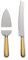 WIFUN Cake Slice and Pie Server Set, Stainless Steel Cake Slicer and Wedding Server Cake Cutter with Serrated Edges for Cake Pizza Fruit Cutting（Gold）