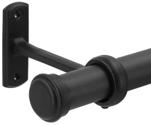 Barra de cortina para ventanas, barra de cortina con tapa redonda, 80-230 cm, riel de cortina ajustable resistente para montaje en techo con soportes, barra de cortina colgante para montaje en pared