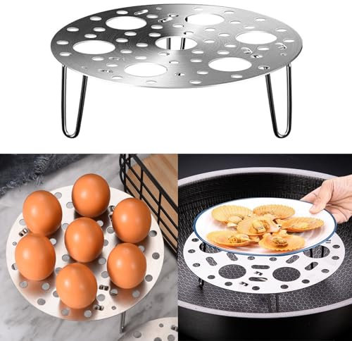 Grille à Vapeur en Acier Inoxydable - Support de Cuisson - Insert pour Œufs - Rack Rond pour Casseroles, Air Fryer - Grille de Refroidissement