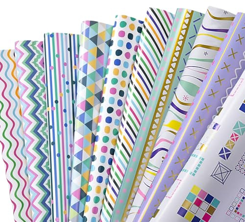 Dantolo Carta Regalo, 10 Fogli, Carta Da Regalo Per Compleanno, 70 X 50 Cm, Carta Piegata,Carta Per Imballaggio