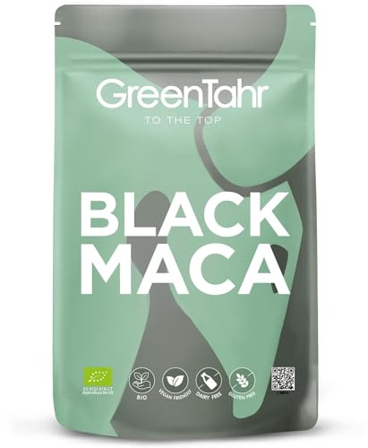 Green Tahr Maca Nera Peruviana in Polvere Bio 750g. 100% Pura estratta dalla Radice. Integratore Energizzante. Black Maca Root Powder Andina, Vegana e Senza Glutine