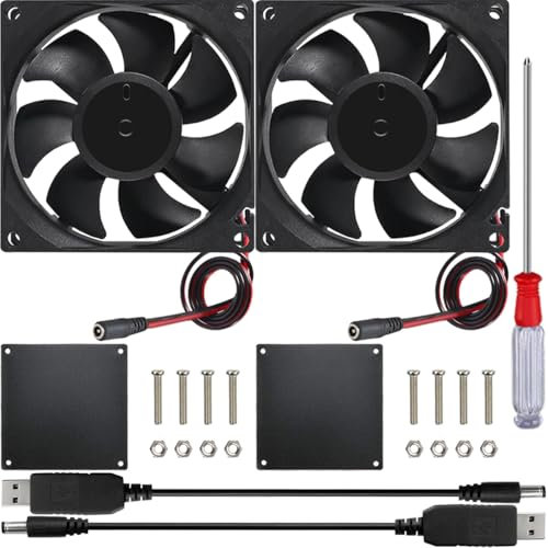 JYUDAUFU 2 piezas 8025 80mm × 25mm DC 12V 4500RPM Ventilador de refrigeración sin escobillas con accesorios, para impresora 3D/refrigeración de componentes electrónicos/bricolaje/carcasa de PC/CPU
