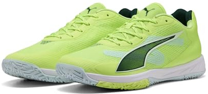 PUMA Tenis Unisex Accelerate Turbo 4Indoor Court, Fizzy Light Green Terrain Puma White Puma Silver, 47 EU