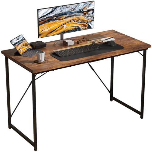 JUMMICO Schreibtisch 100 x 50 x 75 cm, Kleiner Tisch Computertisch Bürotisch für Arbeitszimmer, Computertisch Klein für Home, Office, Braun