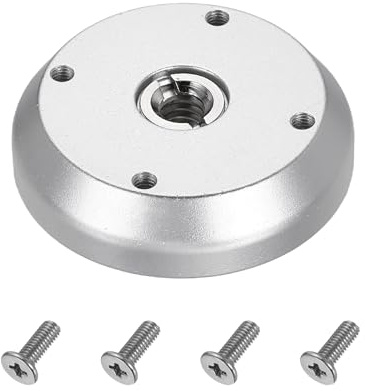 PATIKIL 3/8 tum gängstativ adapterhållare, aluminiumlegering fläns väggmontering, stativmonteringsplatta med 1/4 tum adapterskruv för magisk armskärm, ljus, blixt DSLR-kamera, silver