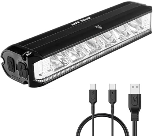 Quan-Tex Luz Bicicleta Delantera LED Potente - USB Recargable, Impermeable IPX5, Aluminio Ultraligero - 3 Modos de Iluminación, Fácil Instalación para MTB y Ciclismo Urbano