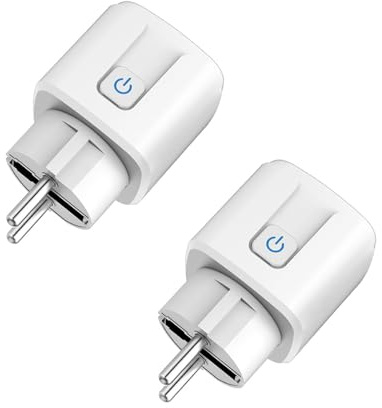 Enchufe Inteligente WiFi 16A - Control por Voz con Alexa/Google Home, App Tuya/Smart Life (2.4GHz) - Monitorización Energía en Tiempo Real, Temporizador Programable, Sin Hub - Fácil Instalación,2pc
