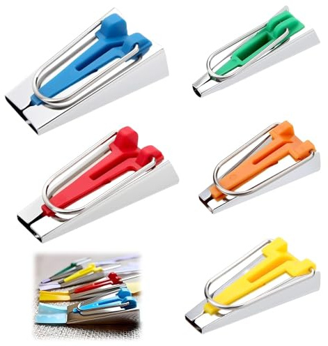 Lot de 5 Outils Appareils à Biais, Biais de Couture, Appareil à Biais Couture, Tape Maker pour Fabriquer Largeur 6mm 9mm 12mm 18mm 25mm