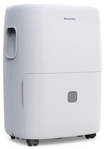 Newentor Luftentfeuchter elektrisch 25L, Entfeuchter elektrisch keller, Raumentfeuchter elektrisch, Dehumidifiers for home für 215m³/80m², mit Timer, Filter und 1M Ablaufschlauch, 10 J. Gar.