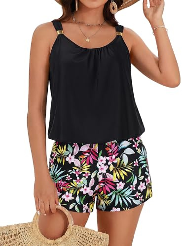 Hanna Nikole Women Sports One Piece Swimsuits with Shorts UK, Boyleg Swimming Costume with Shorts and Pockets, Modest Swimwear 2026