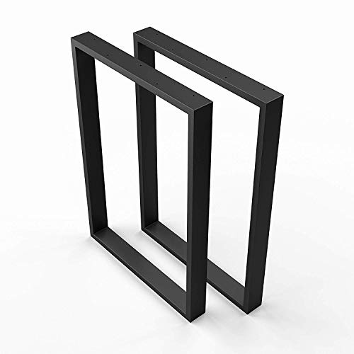 sossai® Design Gambe per tavolo in acciaio | Set di 2 | struttura tavolo | larghezza 50 cm x altezza 72 cm | TKK1 | colore: nero