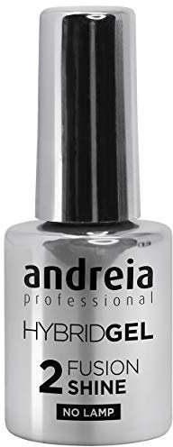 Andreia Esmalte de Uñas de Gel Híbrido Profesional - 2 Pasos y no requiere lámpara Larga duración y fácil eliminación - Fusion Shine - Capa Superior