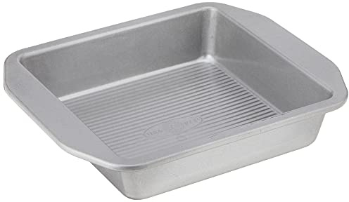 USA Pan 1120BW-3-ABC-1 American Bakeware Classics 8-Inch Square Cake and Brownie Pan, Aluminized Steel