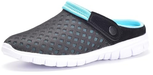 Clogs herr pantoletter Mesh Sabot Summer, tofflor,trädgård, skor med halkfri mjuk sula fritid sandaler, storlek 36–48, - blå - 42 EU