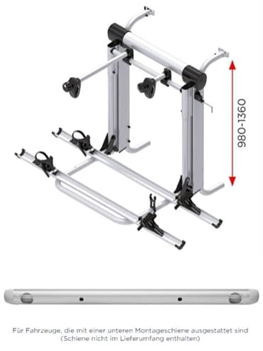 Br-Systems Bike-Lift Short Rail Heck-Fahrradträger für 2 E-Bikes o. 3 Fahrräder bis 60kg Camping Wohnwagen
