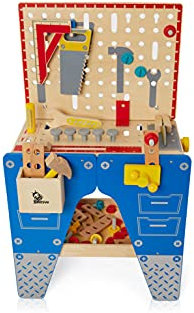 Beehive Toys & Gifts Wooden Deluxe Workbench Toy for Children with Tools and Accessories