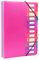 VIQWYIC Chemise A4 12 compartiments – Cartable en polypropylène imperméable avec fermeture éclair & étiquettes colorées – Organisateur portable pour école/bureau- Rose vif