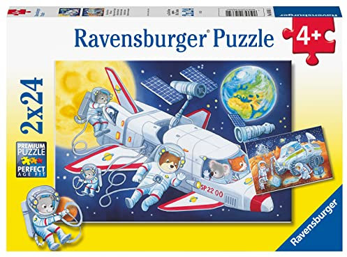 Ravensburger Kinderpuzzle - 05665 Reise durch den Weltraum - 2x24 Teile Puzzle für Kinder ab 4 Jahren