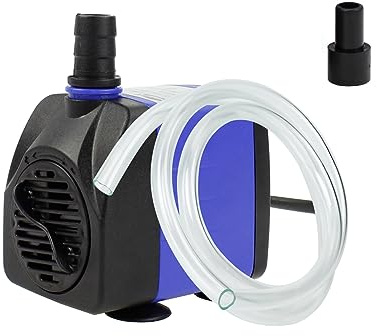 AQUANEAT Small Fountain Pump, 265 GPH Submersible Water Pump with 3.3 ft Tubing, for Aquarium Fish Tank, Pet Water Fountain, Hydroponics, Pond Waterfall Filter Pump
