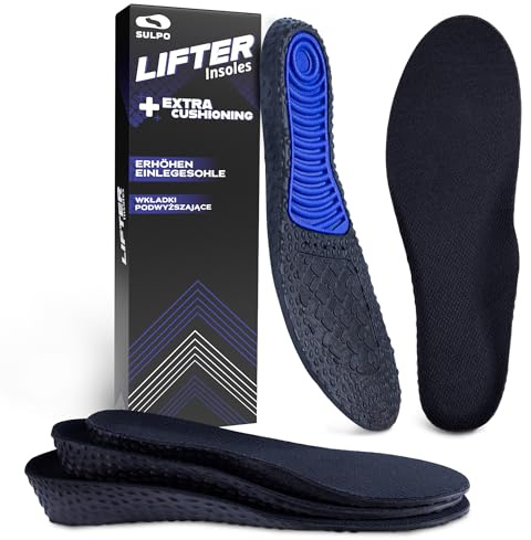 SULPO Öka innersulor höj- och innersulor höj- och sänkbara innersulor - ortopedisk innersula - skolyft innersula, stötdämpning, trimning - M/38–40 EU/1,5 cm