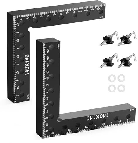 Housolution Pince à Angle Droit, 2PCS Étau d'Établis à 90 Degrés Type L pour Travail du Bois, 14 x 14 cm Presses d'Angles Serre-Joints pour Fixation Rapide du Cadre de Photo Colliers de Coin, Noir