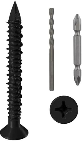 WenSilon Viti di ancoraggio per calcestruzzo nero a testa piatta per ancoraggio a muratura, blocco o stucco per mattoni, 30 pezzi