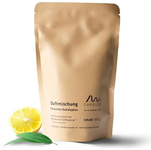 GARDIGO® Zitronengras-Eukalyptus Duftmischung | 100g Beutel | Nachfüllset für den Gardigo Wespenverdufter Kaffee zur Wespenabwehr durch Kaffeegeruch | Zitronengras-Kräutermix für angenehmeren Geruch