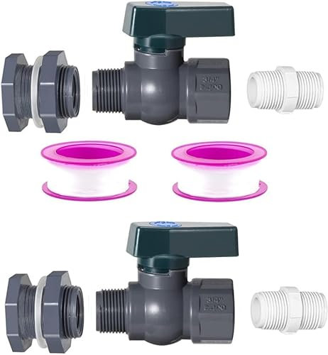 GYWHOOFT Kit de robinet de seau de pluie en PVC, kit de robinet de seau de pluie 3/4 pouces valve de seau de pluie avec adaptateur d'accessoires muraux imperméable