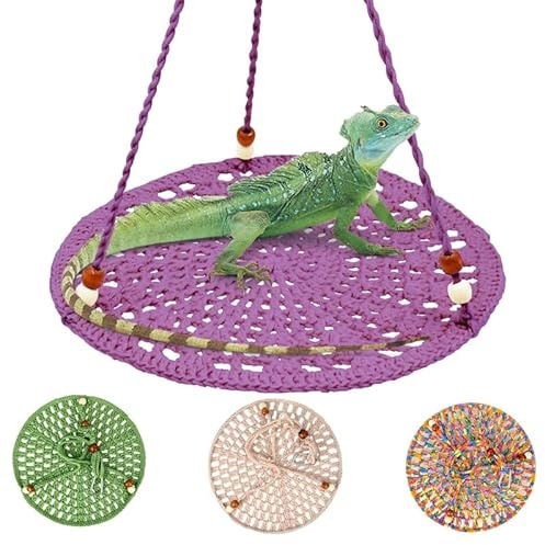 CQJ Amaca per Rettili Amaca per Rettili a Dondolo Letto Sospeso per Drago Barbuto, Lucertola, Serpente, Geco, Camaleonte, Pappagallo, Hamster, Piccoli Animali Domestici (Viola)