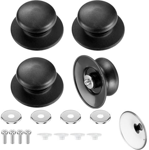 4 Stück Topfdeckelgriff,deckelknopf, mit Schraubenzubehör,hitzebeständige Topfdeckel Haltegriffe,für Topfdeckel, Kasserolle, Ersatzknöpfe.