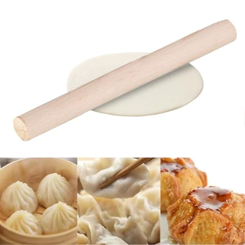 Rouleau à pâtisserie en bois - Petit rouleau à pâtisserie - Accessoire de cuisson pour fondant, pizza, biscuits, pâte - 30 x 3,5 cm