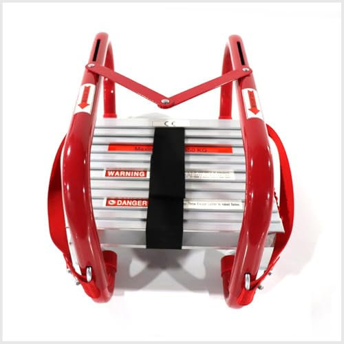1500cm,Fire Escape Ladder, Emergency Portable Safety Ladder with Anti-Slip Rungs and Wide Steps V Center Suitable for Windows and Balcony