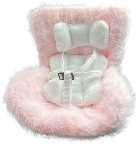 Doll Car Seat for 7 Inch Dolls, Soft Warm Plush Cute Safety Baby Doll Car Seat Functional Ornament for Air Vent Clip Desktop Display, Toys