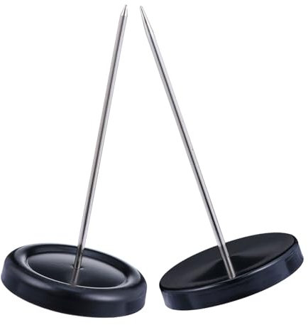 GALPADA 2Stücke Metall Quittungshalter mit Stabiler Basis Memo Halter für Restaurant Büro und Hotel Effektiver Zettelspießer Quittungs und Rechnungshalter Rostfrei und Langlebig