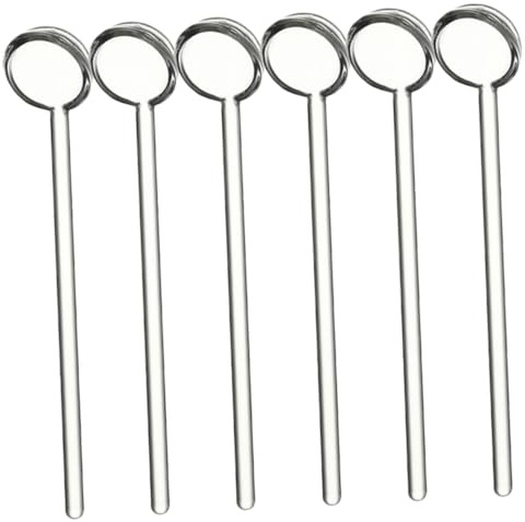 IWOWHERO 6 piezas Cucharillas de Vidrio para Café Espresso Cucharas Mini Transparentes de Alta Borosilicato Resistentes y Prácticas para Café Postres y Leche para Uso Doméstico y Reuniones