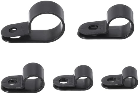 QUARKZMAN 150 Piezas Grapas Para Cable Coaxial Grapas De Tornillo Soporte Para Cable Eléctrico Abrazaderas De Cable Plásticas Para Organizar Cables Negro
