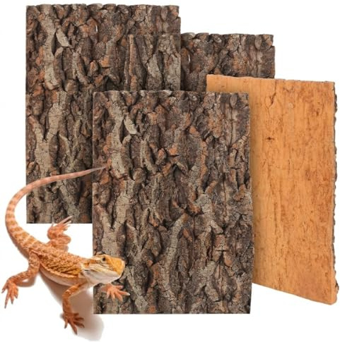 4PCS Cork Bark Reptile Platform Large Natural Wood Terrarium Climbing Decor