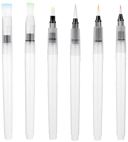 cobee 12 Pcs Refillable Watercolour Brush Pens Set, Refillable Water Brush Pen with Fine Medium Large Tips Water Paint Brushes Watercolor Paint Pen for Watercolour Painting Sketching