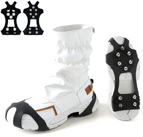 Ice Grips for Shoes and Boots, 2026 New Snow grips for Shoes, Anti-Slip Crampons 10 Studs Traction Cleat for Women Men Kids Hiking Fishing Walking Jogging (BXL(8-10))